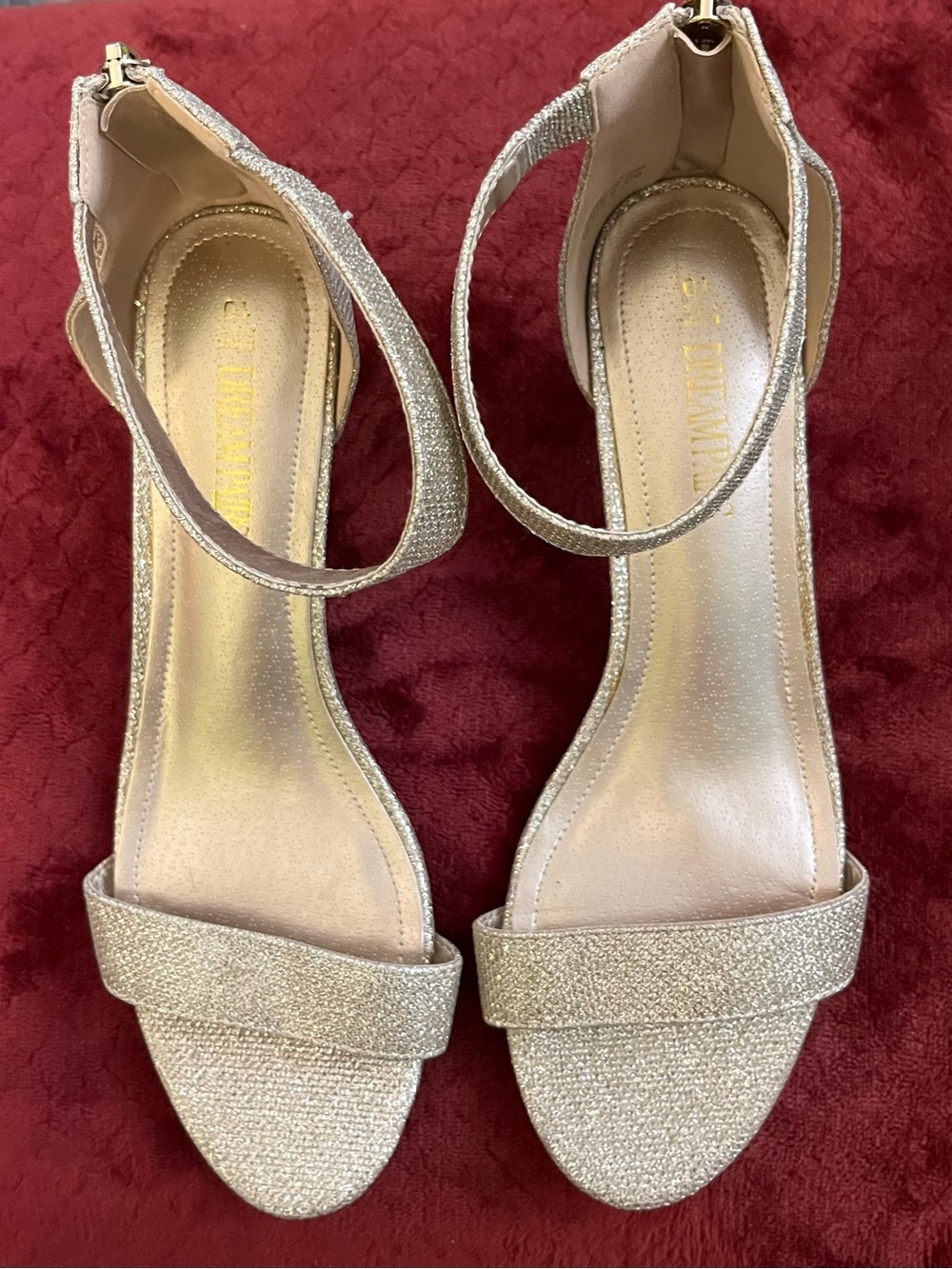 Dream Pairs Fiona Glitter Ankle-Strap Sandals in Gold - Women